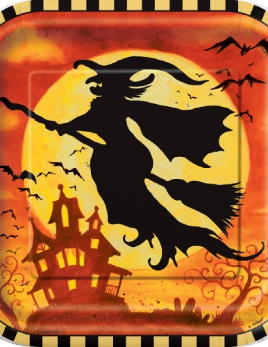 Halloween Spooky Hollow Square Paper Plates 22.9cms