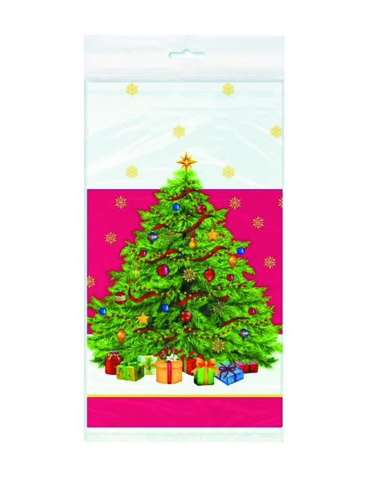 Christmas Tree Plastic Table Cover 137 x 213cms