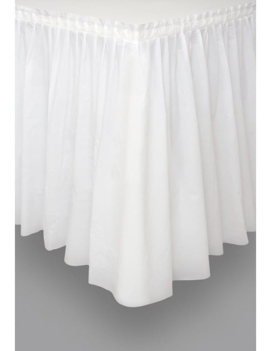 White Plastic Table Skirt 29 in x 14 ft