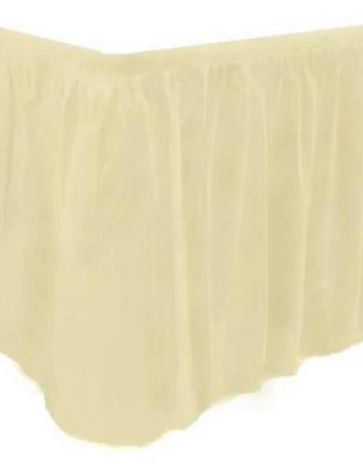 Vanilla Plastic Table Skirt 29 in x 14 ft 