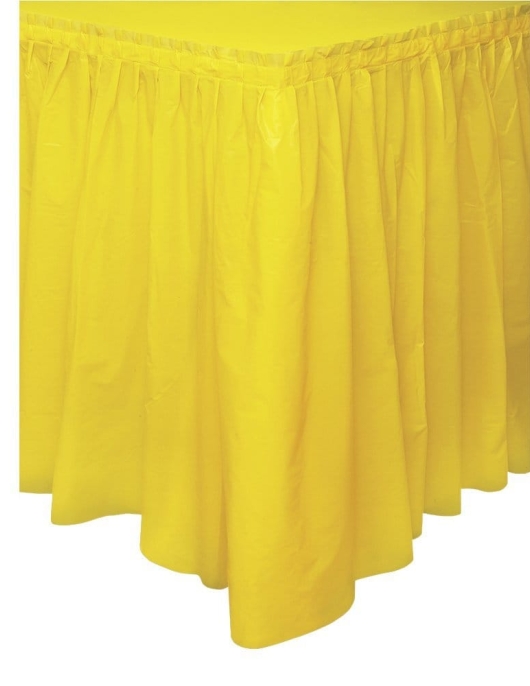 Yellow Plastic Table Skirt 29 in x 14 ft