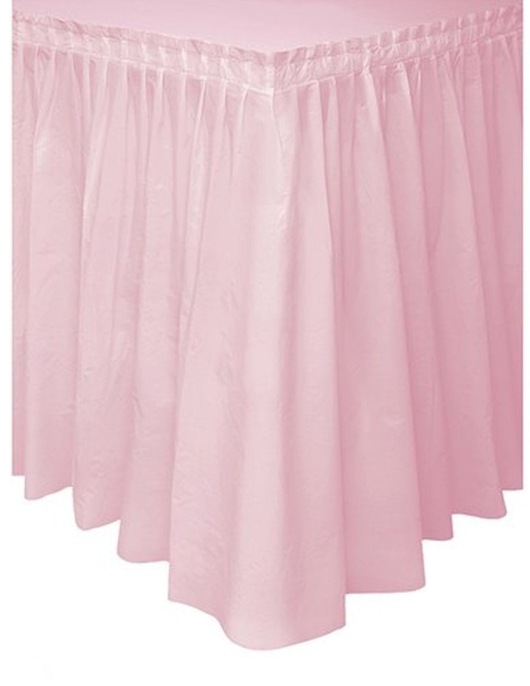 Pink Plastic Table Skirt 29 in x 14 ft 