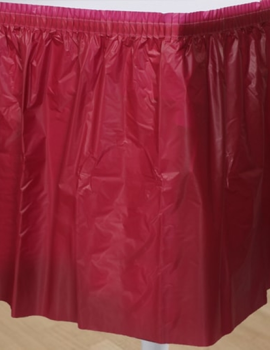 Pink Plastic Table Skirt 29 in x 14 ft 