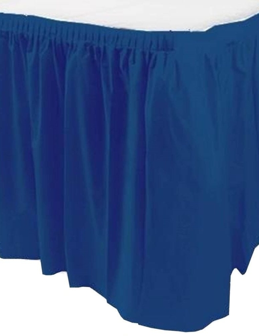 Blue Plastic Table Skirt 29 in x 14 ft 