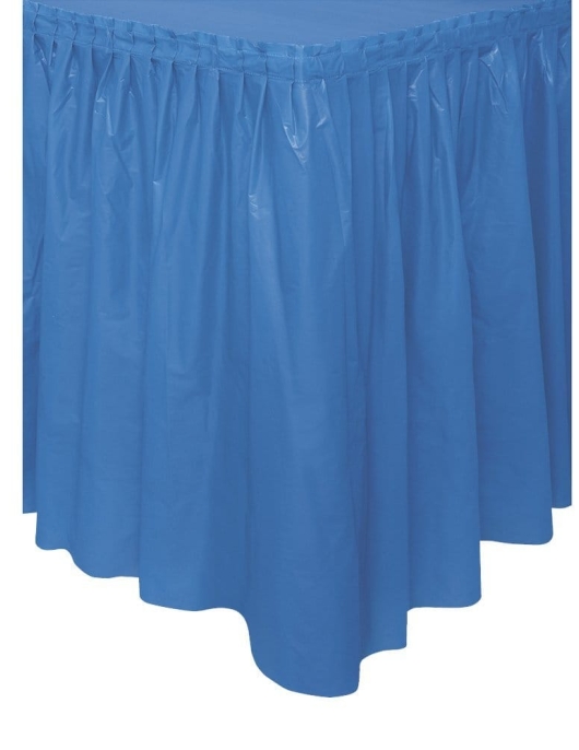 Blue Plastic Table Skirt 29 in x 14 ft 