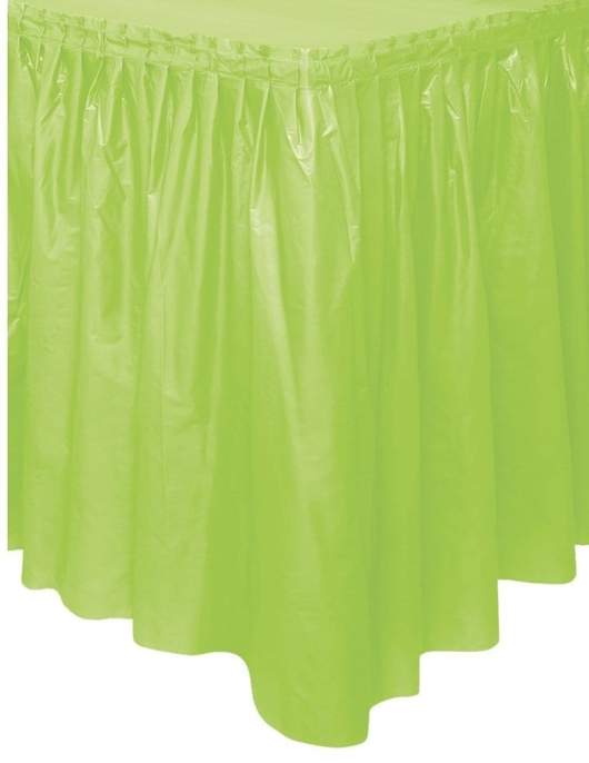 Green Lime Plastic Table Skirt 29 in x 14 ft