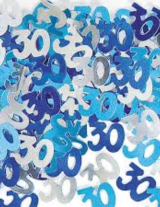 Confetti #30 Silver, Blue and Light Blue