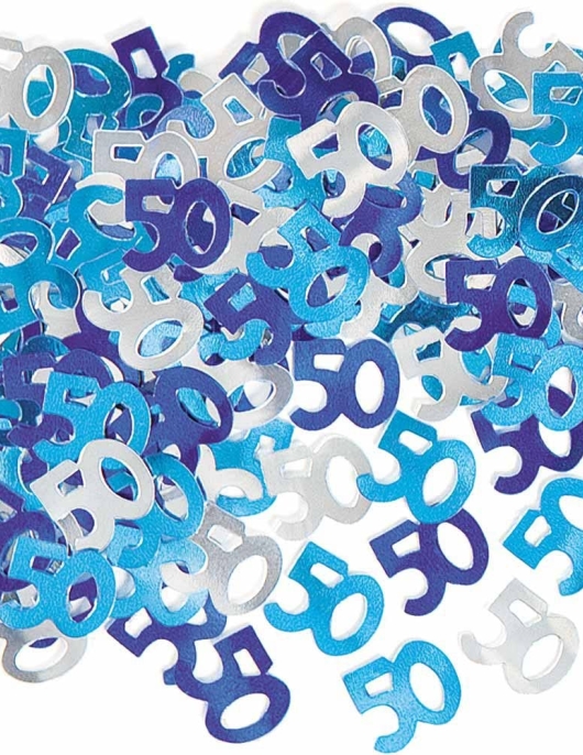 Confetti #50 Silver, Blue and Light Blue
