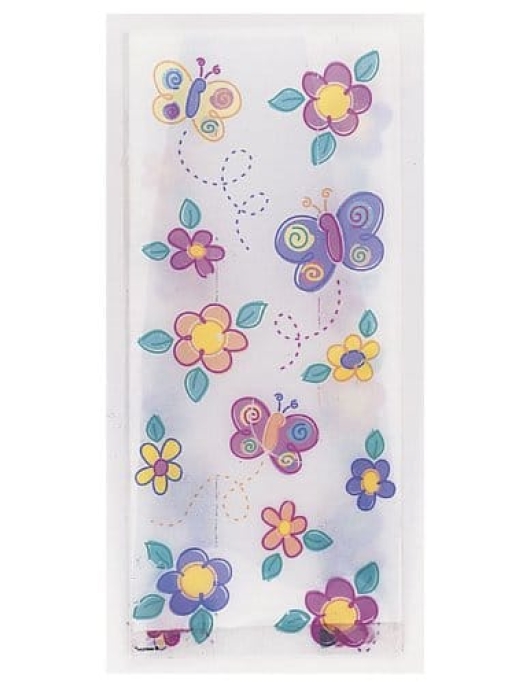 Printed Flower and Butterfly Transparent Gift Bags 20pcs