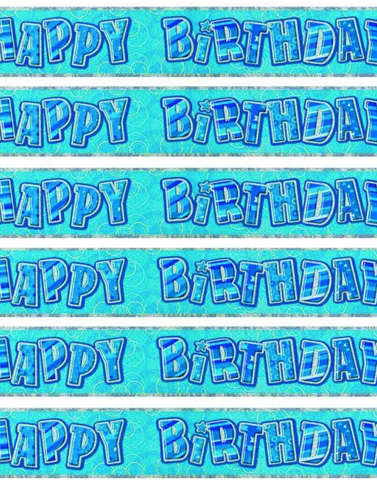 Glitz Happy Birthday Foil Blue Banner 3.6meter