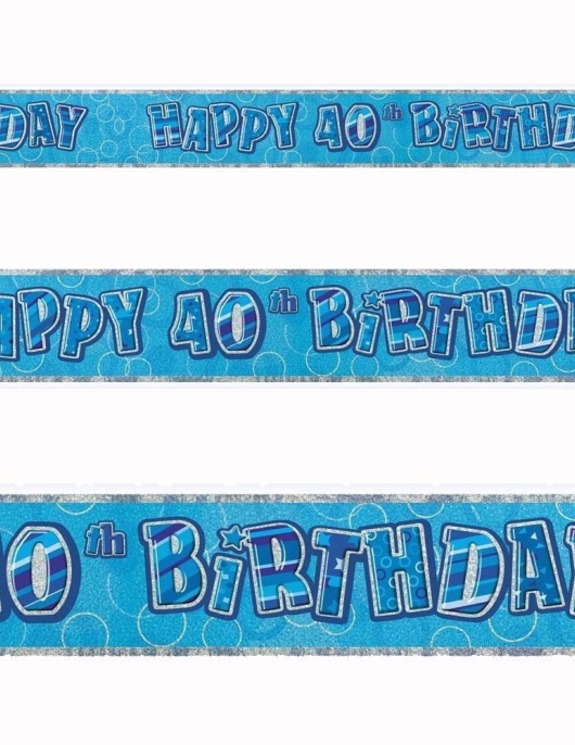 Glitz Happy 30th Birthday Foil Blue Banner 3.6meter