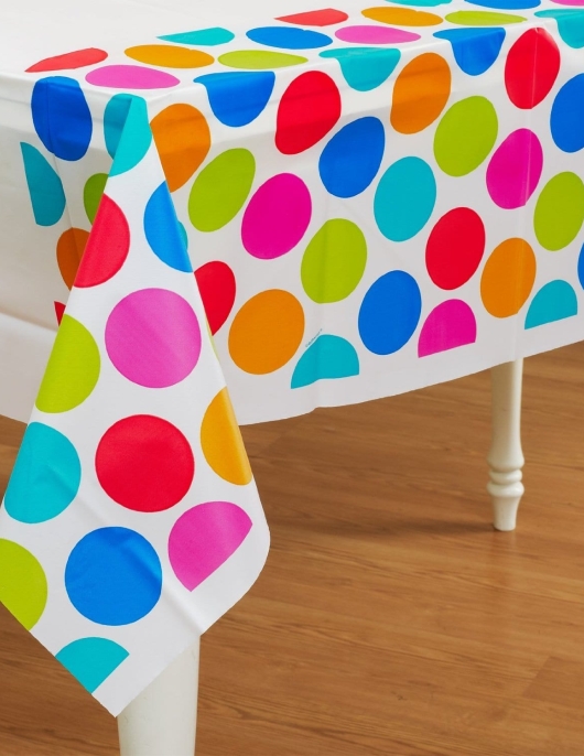 Cabana Dot Plastic Table Cover 137cm x 259cm