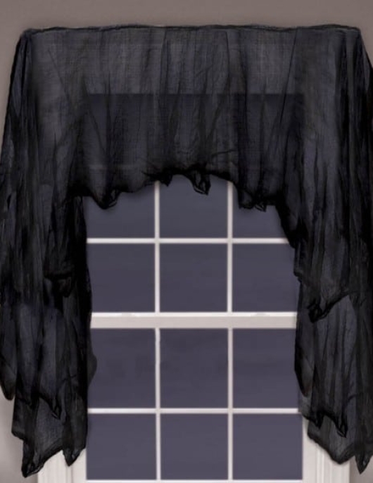 Black Window Gauze Curtain 43.1 x 149.8cms