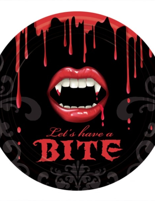 Halloween Fangtastic Round Paper Plates 22.9cms