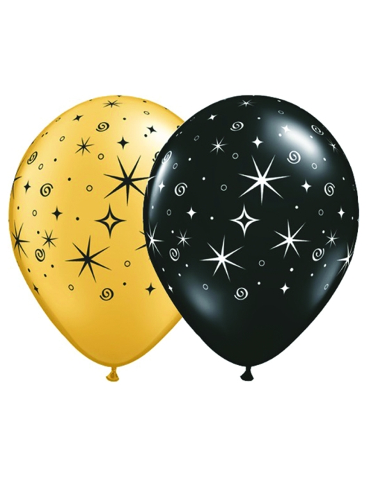 Balloon Printed Sparkles and Swirls 100pcs